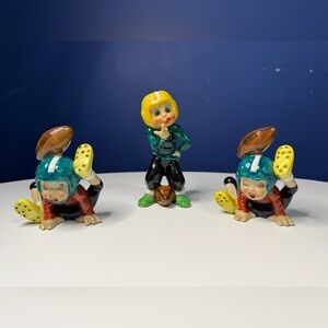 Vintage 1960's Napco Ceramic 4" Football Player Figurines